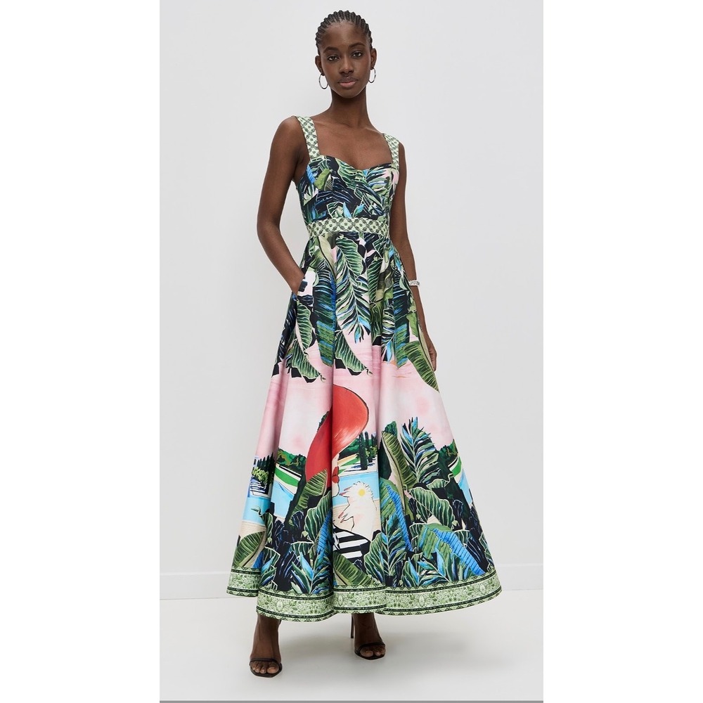 Alice + Olivia Fia Fit-And-Flare Dress Gown in Palm Beach NWT's $995 Cocktail
